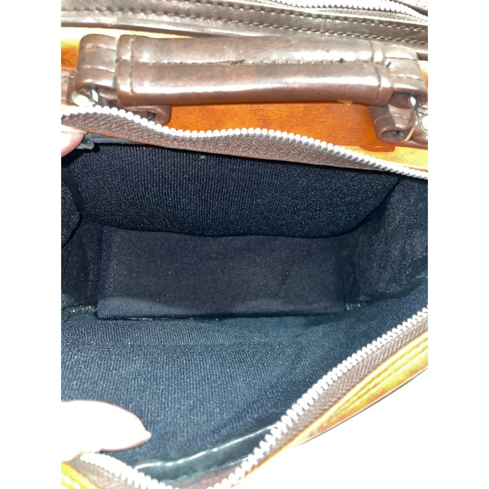Vintage Style Brown Faux Leather Camera Bag Travel Utility Case Shoulder Strap